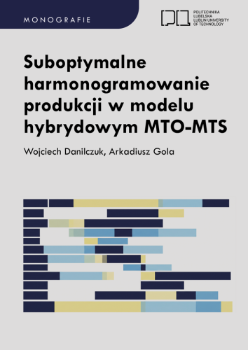 Okładka monografii "Suboptymalne harmonogramowanie produkcji w modelu hybrydowym MTO-MTS"