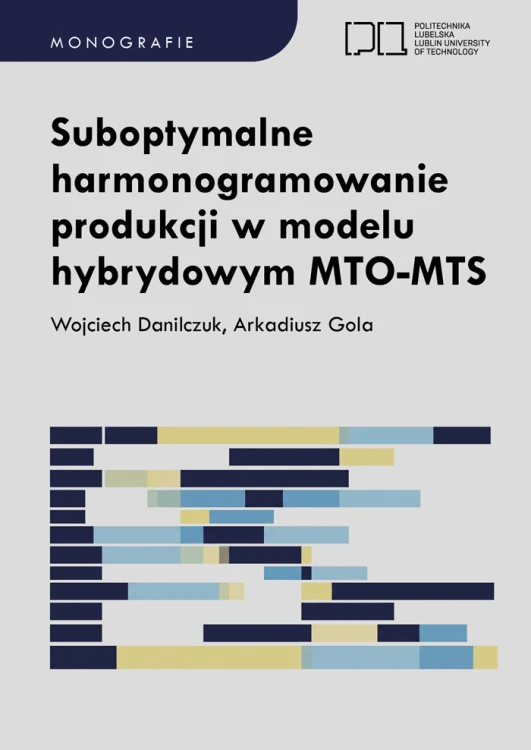 Okładka monografii "Suboptymalne harmonogramowanie produkcji w modelu hybrydowym MTO-MTS"
